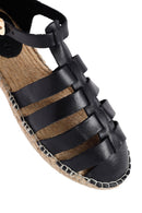 Woman Black Leather Espadrilles | Derimod Woman Black Leather Espadrilles | Derimod