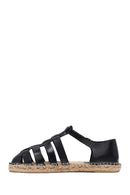 Woman Black Leather Espadrilles | Derimod Woman Black Leather Espadrilles | Derimod