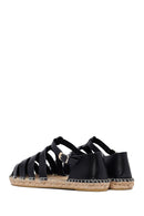 Woman Black Leather Espadrilles | Derimod Woman Black Leather Espadrilles | Derimod