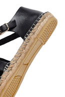 Woman Black Leather Espadrilles | Derimod Woman Black Leather Espadrilles | Derimod