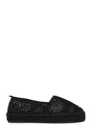 Women's Black Patterned Espadrilles | Derimod Women's Black Patterned Espadrilles | Derimod