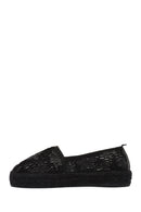 Women's Black Patterned Espadrilles | Derimod Women's Black Patterned Espadrilles | Derimod