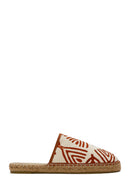 Kastamonu Stone Print Women's Tan Patterned Espadrille Slippers | Derimod Kastamonu Stone Print Women's Tan Patterned Espadrille Slippers | Derimod