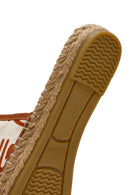Kastamonu Stone Print Women's Tan Patterned Espadrille Slippers | Derimod Kastamonu Stone Print Women's Tan Patterned Espadrille Slippers | Derimod