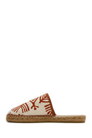 Kastamonu Stone Print Women's Tan Patterned Espadrille Slippers | Derimod Kastamonu Stone Print Women's Tan Patterned Espadrille Slippers | Derimod