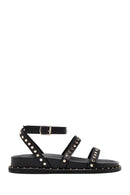 Women's Black Ankle Strap Metal Detailed Leather Sandals | Derimod Women's Black Ankle Strap Metal Detailed Leather Sandals | Derimod