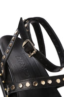 Women's Black Ankle Strap Metal Detailed Leather Sandals | Derimod Women's Black Ankle Strap Metal Detailed Leather Sandals | Derimod