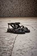 Women's Black Ankle Strap Metal Detailed Leather Sandals | Derimod Women's Black Ankle Strap Metal Detailed Leather Sandals | Derimod