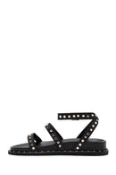 Women's Black Ankle Strap Metal Detailed Leather Sandals | Derimod Women's Black Ankle Strap Metal Detailed Leather Sandals | Derimod