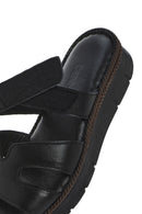 Kadın Siyah Deri Comfort Terlik | Derimod Kadın Siyah Deri Comfort Terlik | Derimod