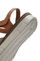 Kadın Taba Bantlı Deri Comfort Sandalet | Derimod Kadın Taba Bantlı Deri Comfort Sandalet | Derimod