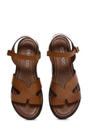 Women's Tan Ankle Strap Leather Bodrum Sandals | Derimod Women's Tan Ankle Strap Leather Bodrum Sandals | Derimod
