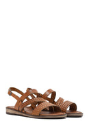 Women's Tan Leather Bodrum Sandals | Derimod Women's Tan Leather Bodrum Sandals | Derimod