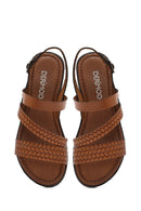 Women's Tan Leather Bodrum Sandals | Derimod Women's Tan Leather Bodrum Sandals | Derimod