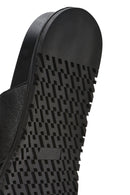 Women's Black Buckle Leather Slippers | Derimod Women's Black Buckle Leather Slippers | Derimod