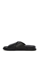 Women's Black Buckle Leather Slippers | Derimod Women's Black Buckle Leather Slippers | Derimod