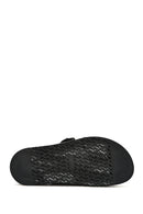 Women's Black Buckle Leather Slippers | Derimod Women's Black Buckle Leather Slippers | Derimod