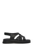Women's Black Back Strap Leather Sandals | Derimod Women's Black Back Strap Leather Sandals | Derimod
