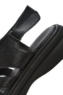 Women's Black Back Strap Leather Sandals | Derimod Women's Black Back Strap Leather Sandals | Derimod