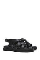 Women's Black Back Strap Leather Sandals | Derimod Women's Black Back Strap Leather Sandals | Derimod