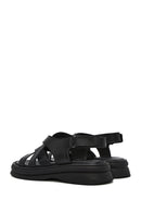 Women's Black Back Strap Leather Sandals | Derimod Women's Black Back Strap Leather Sandals | Derimod