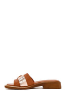 Women's Tan Buckle Leather Slippers | Derimod Women's Tan Buckle Leather Slippers | Derimod