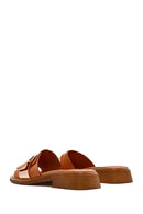 Women's Tan Buckle Leather Slippers | Derimod Women's Tan Buckle Leather Slippers | Derimod