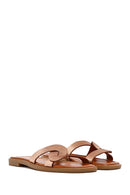 Women's Gold Metallic Leather Slippers | Derimod Women's Gold Metallic Leather Slippers | Derimod