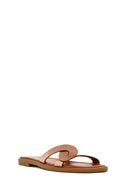 Women's Gold Metallic Leather Slippers | Derimod Women's Gold Metallic Leather Slippers | Derimod