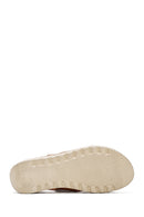 Women's Tan Buckled Leather Comfort Sandal | Derimod Women's Tan Buckled Leather Comfort Sandal | Derimod