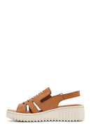 Women's Brown Thick Soled Leather Comfort Sandals | Derimod Women's Brown Thick Soled Leather Comfort Sandals | Derimod