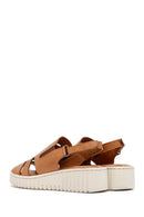 Women's Brown Thick Soled Leather Comfort Sandals | Derimod Women's Brown Thick Soled Leather Comfort Sandals | Derimod