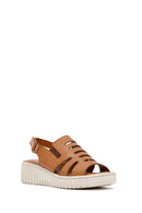 Women's Brown Thick Soled Leather Comfort Sandals | Derimod Women's Brown Thick Soled Leather Comfort Sandals | Derimod