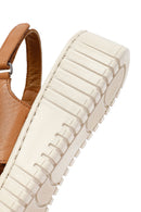 Women's Brown Thick Soled Leather Comfort Sandals | Derimod Women's Brown Thick Soled Leather Comfort Sandals | Derimod