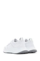 Kadın Beyaz Bağcıklı Kalın Tabanlı Deri Sneaker | Derimod Kadın Beyaz Bağcıklı Kalın Tabanlı Deri Sneaker | Derimod