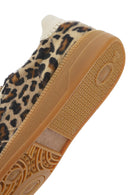 Kadın Leopar Bağcıklı Deri Sneaker | Derimod Kadın Leopar Bağcıklı Deri Sneaker | Derimod