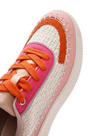 Kadın Çok Renkli Bağcıklı Kalın Tabanlı Örgülü Sneaker | Derimod Kadın Çok Renkli Bağcıklı Kalın Tabanlı Örgülü Sneaker | Derimod