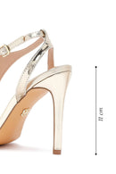 Women's Gold Ankle Buckle High Thin Heel Metallic Sandal | Derimod Women's Gold Ankle Buckle High Thin Heel Metallic Sandal | Derimod