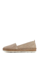 Women's Beige Suede Leather Comfort Loafer | Derimod Women's Beige Suede Leather Comfort Loafer | Derimod