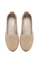 Women's Beige Suede Leather Comfort Loafer | Derimod Women's Beige Suede Leather Comfort Loafer | Derimod