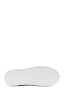 Women's White Lace-Up Leather Sneaker | Derimod Women's White Lace-Up Leather Sneaker | Derimod