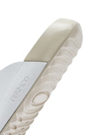 Women's White Leather Comfort Slippers | Derimod Women's White Leather Comfort Slippers | Derimod