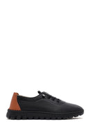 Women's Black Lace-Up Leather Sneaker | Derimod Women's Black Lace-Up Leather Sneaker | Derimod