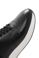 Men's Black Lace-up Thick-Sole Leather Sneaker | Derimod Men's Black Lace-up Thick-Sole Leather Sneaker | Derimod