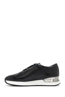 Men's Black Lace-up Thick-Sole Leather Sneaker | Derimod Men's Black Lace-up Thick-Sole Leather Sneaker | Derimod
