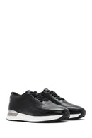 Men's Black Lace-up Thick-Sole Leather Sneaker | Derimod Men's Black Lace-up Thick-Sole Leather Sneaker | Derimod