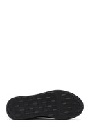 Men's Black Lace-up Thick-Sole Leather Sneaker | Derimod Men's Black Lace-up Thick-Sole Leather Sneaker | Derimod