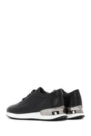 Men's Black Lace-up Thick-Sole Leather Sneaker | Derimod Men's Black Lace-up Thick-Sole Leather Sneaker | Derimod