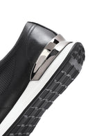 Men's Black Lace-up Thick-Sole Leather Sneaker | Derimod Men's Black Lace-up Thick-Sole Leather Sneaker | Derimod