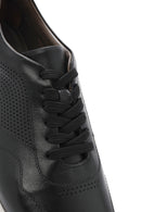 Men's Black Lace-up Thick-Sole Leather Sneaker | Derimod Men's Black Lace-up Thick-Sole Leather Sneaker | Derimod